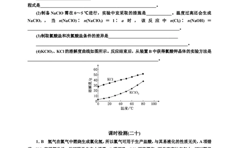2025年高考复习化学课时检测二十：氯及其化合物的基本知能评价（含解析）_05高考化学_2025年新高考资料_专项练习_2025年高考复习化学课时检测（含解析）（完结）