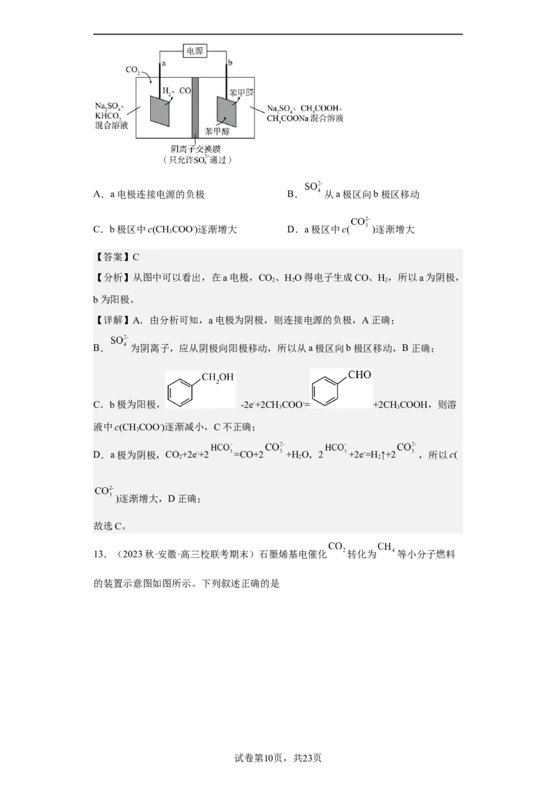 专题九电解池（专练）-冲刺2023年高考化学二轮复习核心考点逐项突破（解析版）_05高考化学_新高考复习资料_2023年新高考资料_二轮复习