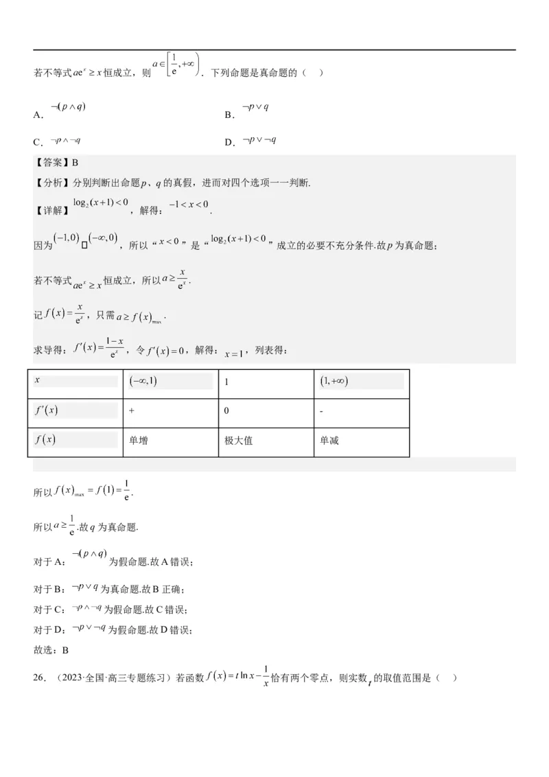 解密11导数在不等式恒等式和零点问题综合应用（讲义）（解析版）_2.2025数学总复习_2023年新高考资料_二轮复习_考点2023年高考数学二轮复习讲义+训练（新高考专用）
