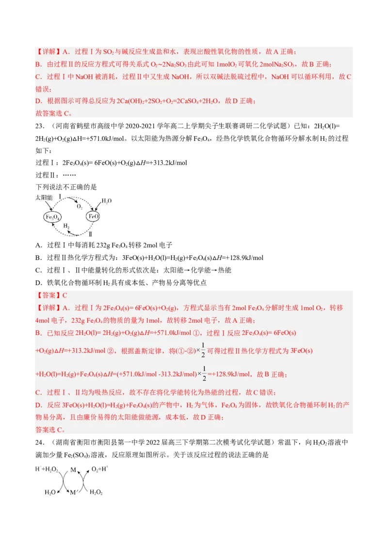 专项11催化剂、物质转化循环图-2023届高考化学二轮复习知识清单与专项练习（新高考专用）（解析版）_05高考化学_新高考复习资料_2023年新高考资料_二轮复习_选择题