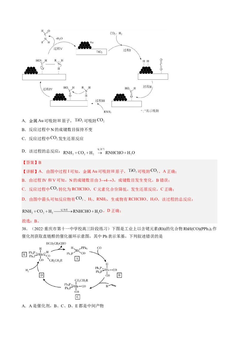 专项11催化剂、物质转化循环图-2023届高考化学二轮复习知识清单与专项练习（新高考专用）（解析版）_05高考化学_新高考复习资料_2023年新高考资料_二轮复习_选择题