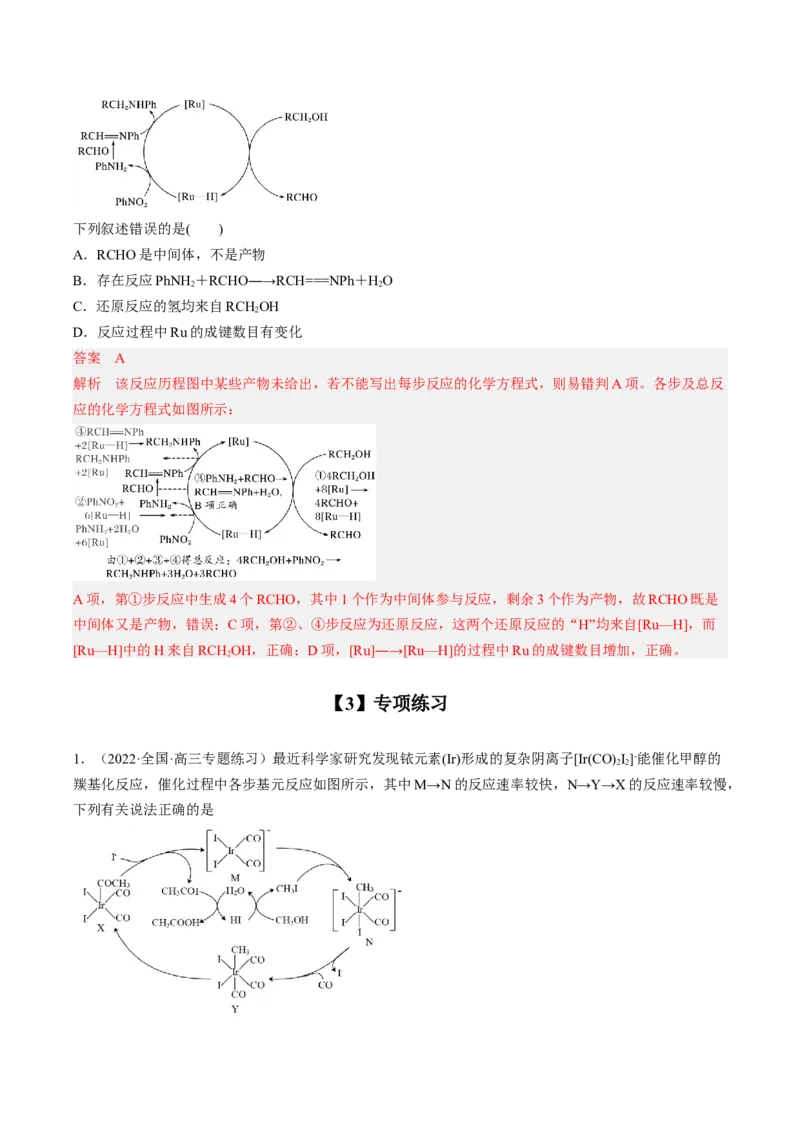 专项11催化剂、物质转化循环图-2023届高考化学二轮复习知识清单与专项练习（新高考专用）（解析版）_05高考化学_新高考复习资料_2023年新高考资料_二轮复习_选择题