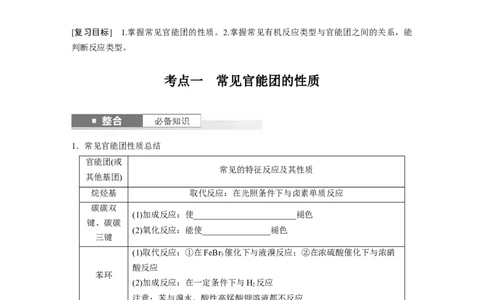 大单元五　第十五章　第67讲　官能团与有机物的性质　有机反应类型_05高考化学_2025年新高考资料_一轮复习_2025大一轮复习讲义+课件（完结）_2025大一轮复习讲义