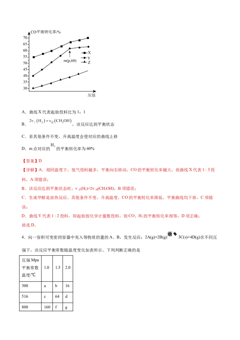专题突破卷08化学反应速率与化学平衡-2024年高考化学一轮复习考点通关卷（新教材新高考）（解析版）_05高考化学_2024年新高考资料_1.2024一轮复习