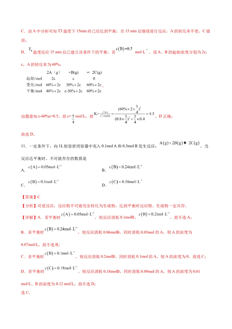 专题突破卷08化学反应速率与化学平衡-2024年高考化学一轮复习考点通关卷（新教材新高考）（解析版）_05高考化学_2024年新高考资料_1.2024一轮复习