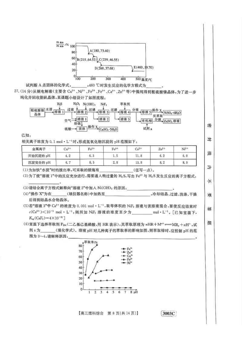 河南省安阳市第一中学等2校2022-2023学年高三下学期开学考试理综_05高考化学_高考模拟题_全国课标版
