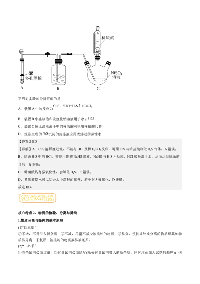 专题十实验基础-冲刺2023年高考化学二轮复习核心考点逐项突破（解析版）_05高考化学_新高考复习资料_2023年新高考资料_二轮复习