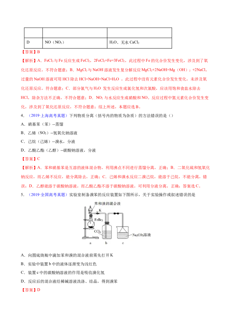 专题十实验基础-冲刺2023年高考化学二轮复习核心考点逐项突破（解析版）_05高考化学_新高考复习资料_2023年新高考资料_二轮复习