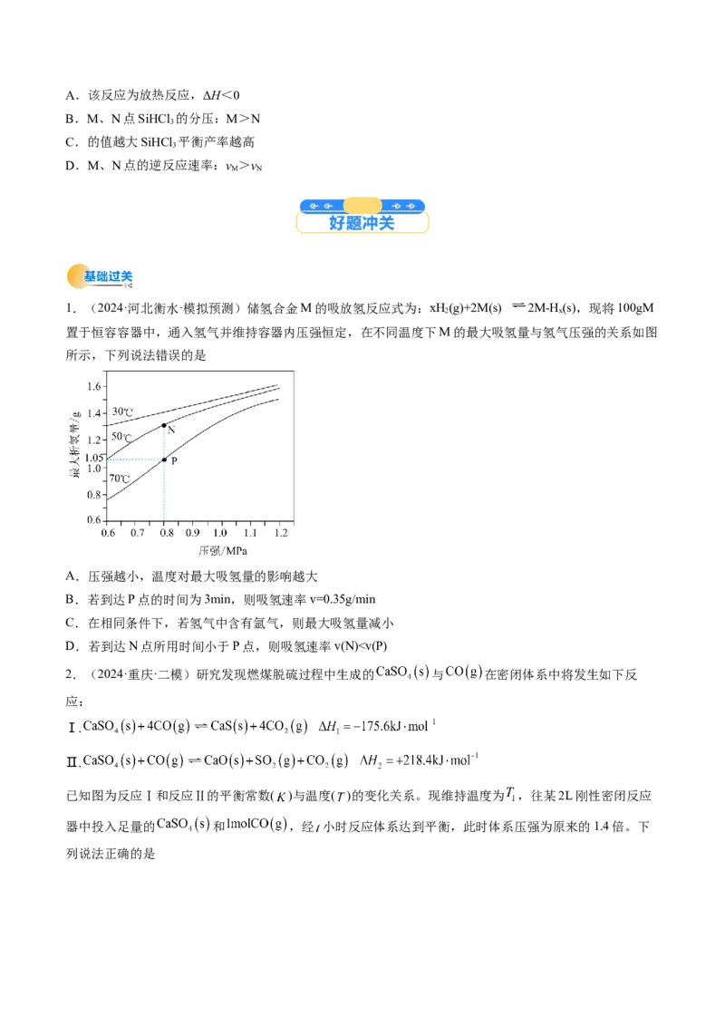 微考点化学反应速率与化学平衡图像（核心考点精讲精练）-备战2025年高考化学一轮复习考点帮（新高考通用）（原卷版）_05高考化学_2025年新高考资料_一轮复习