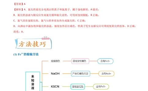 升级版微专题13亚铁离子、三价铁离子的性质及检验（解析版）(全国版)_05高考化学_新高考复习资料_2024年新高考资料_一轮复习资料_备战2024年高考化学一轮复习考点微专题
