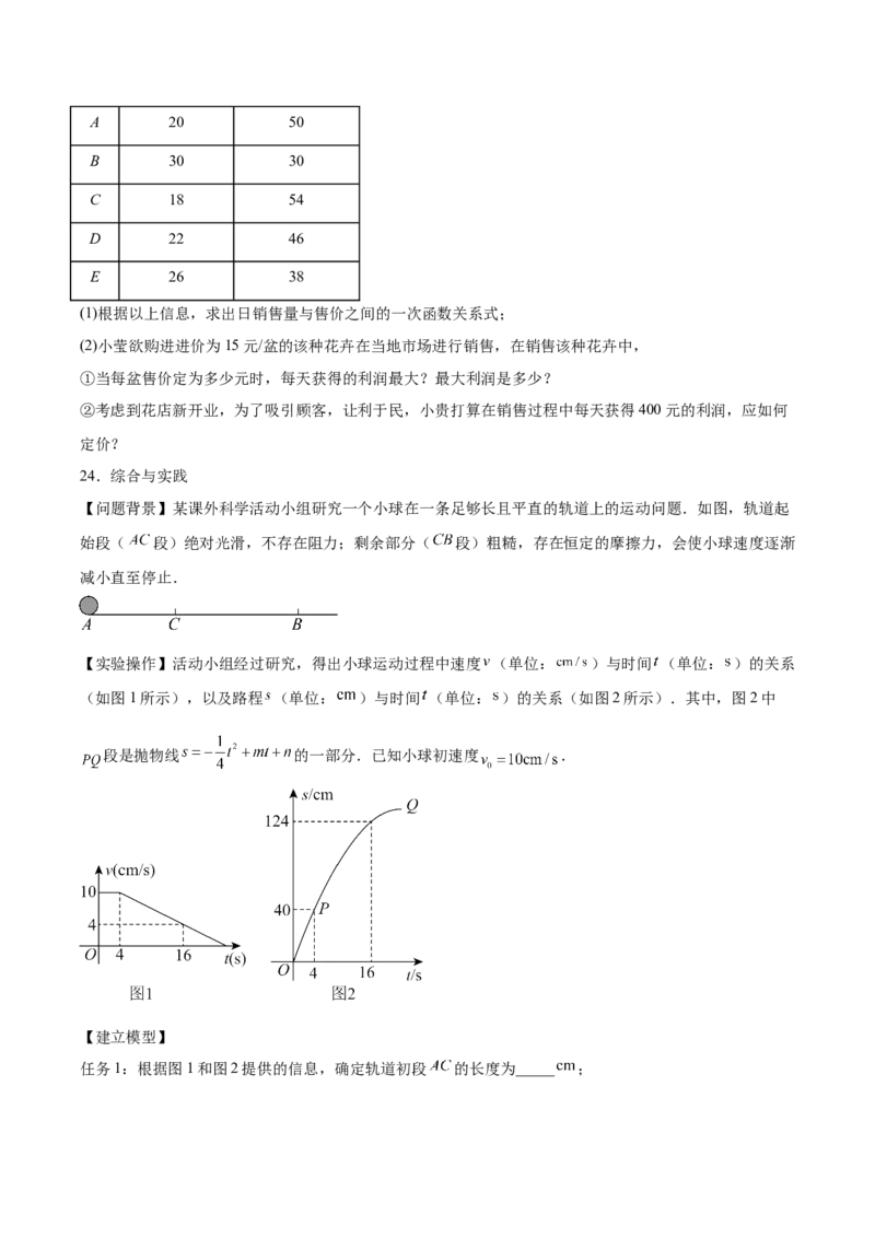 第二十二章二次函数测试&middot;基础卷（考试版A4）_初中数学_九年级数学上册（人教版）_知识点汇总-U105_2026版