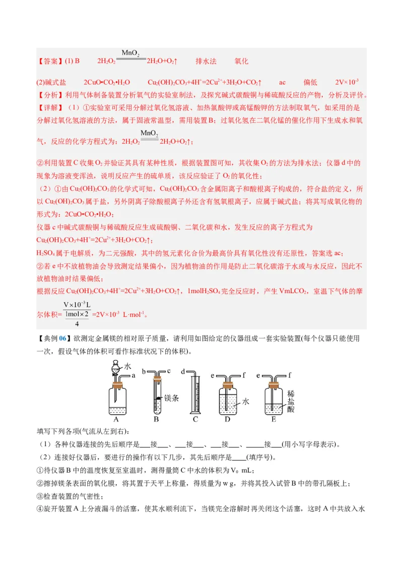 知识清单33+常见的定量综合实验-口袋书2024年高考化学一轮复习知识清单_05高考化学_2024年新高考资料_1.2024一轮复习_2024年高考化学一轮复习知识清单