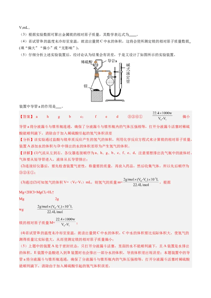 知识清单33+常见的定量综合实验-口袋书2024年高考化学一轮复习知识清单_05高考化学_2024年新高考资料_1.2024一轮复习_2024年高考化学一轮复习知识清单