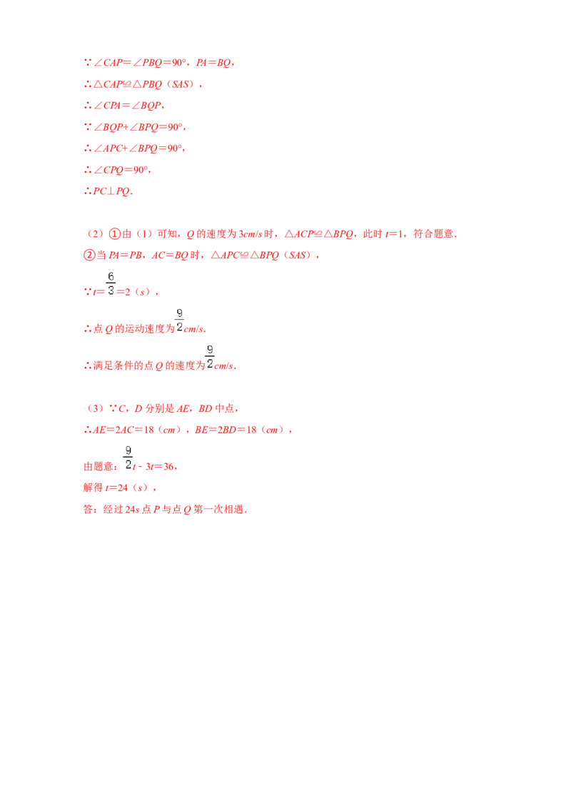 第一次月考难点特训（一）与全等综合有关的压轴题（解析版）_初中数学人教版_8上-初中数学人教版_旧版_07专项讲练