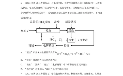 微型工业流程题（原卷版）_05高考化学_新高考复习资料_2024年新高考资料_一轮复习资料_2024届高三化学一轮复习&mdash;专项训练