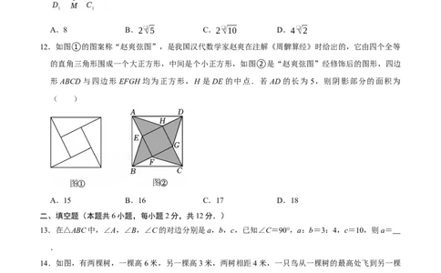 第二十章勾股定理（高效培优单元自测&middot;强化卷）（试题版）_初中数学人教版_八年级数学下册_保存转存之后查看(1)_2026春季新版-持续更新中_第二套-知_08讲义练习