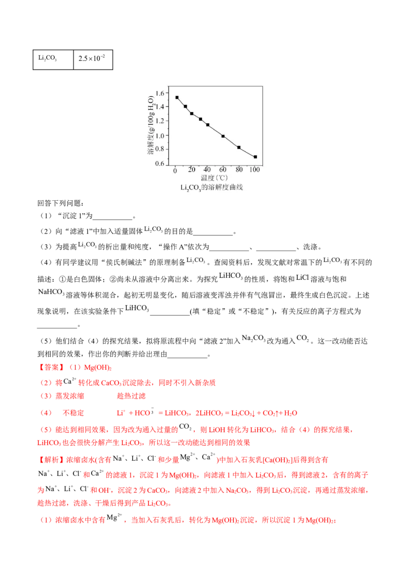 押新高考卷第15题工艺流程综合题（解析版）_05高考化学_2024年新高考资料_5.2024三轮冲刺_备战2024年高考化学临考题号押题（新高考通用）323031313