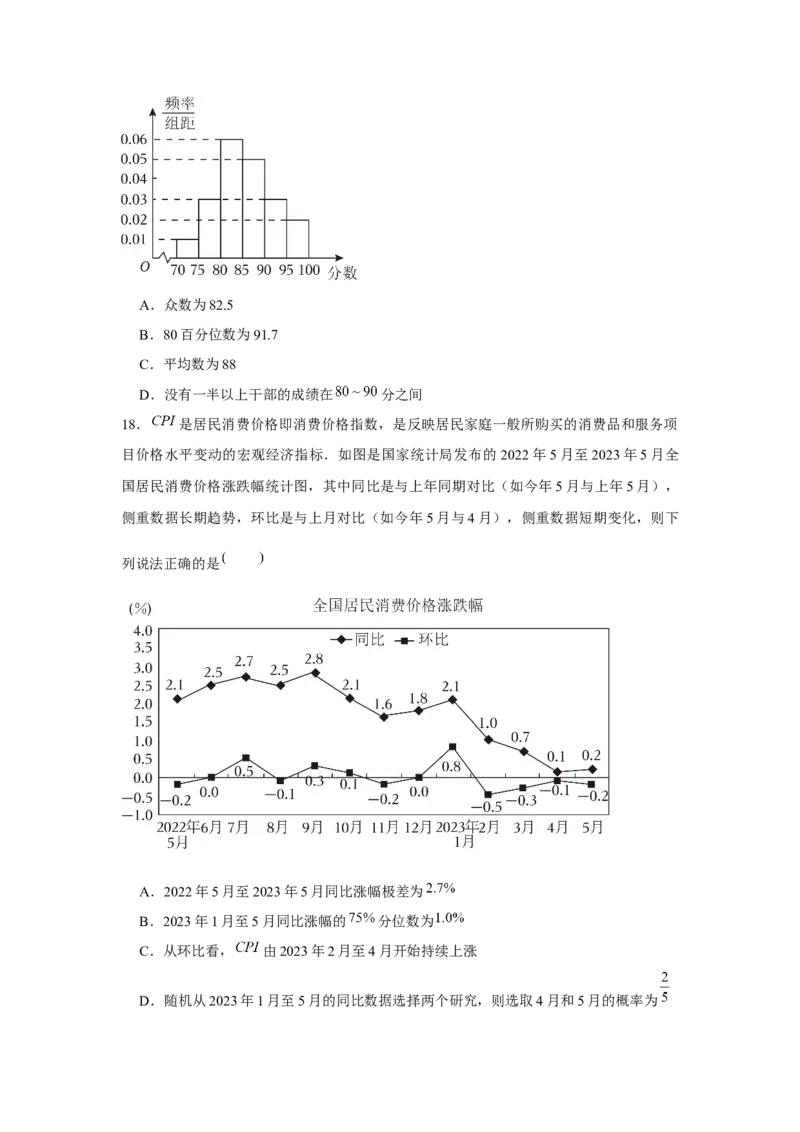 跟踪训练06随机抽样、样本估计总体（原卷版）_2.2025数学总复习_2024年新高考资料_3.2024专项复习_更新中2024年新高考数学一轮复习之题型归纳与重难专题突破提升（新高考专用）