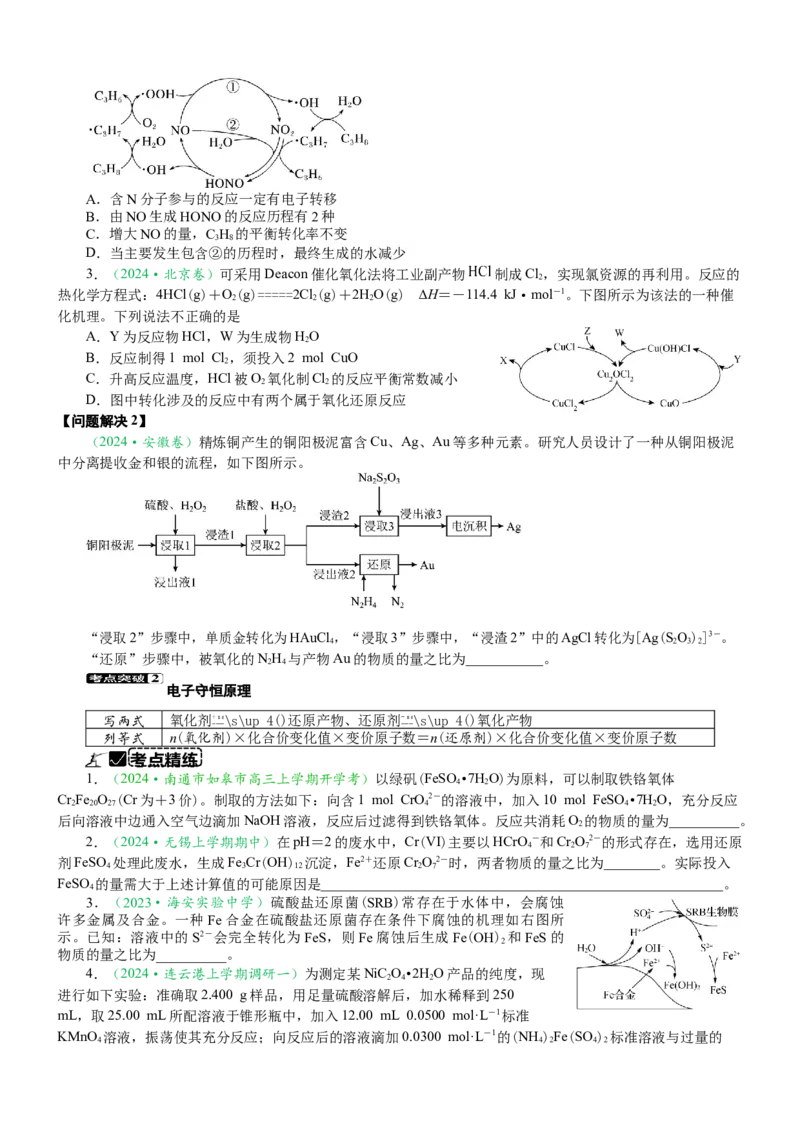 微专题突破02氧化还原反应离子反应（学案）（学生版）_05高考化学_2025年新高考资料_二轮复习_01高考语文等多个文件_2025年高考化学二轮复习重点微专题突破学案（新高考专用）