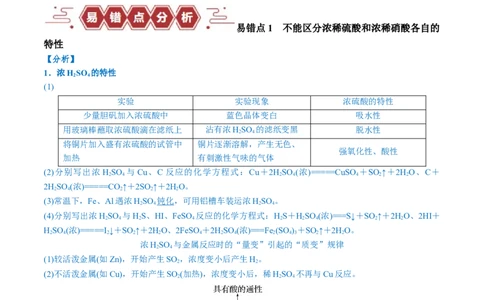 易错类型06常见物质的性质、用途及转化关系（6大易错点）（原卷版）_05高考化学_新高考复习资料_2024年新高考资料_❤专项复习资料_备战2024年高考化学考试易错题（全国通用）