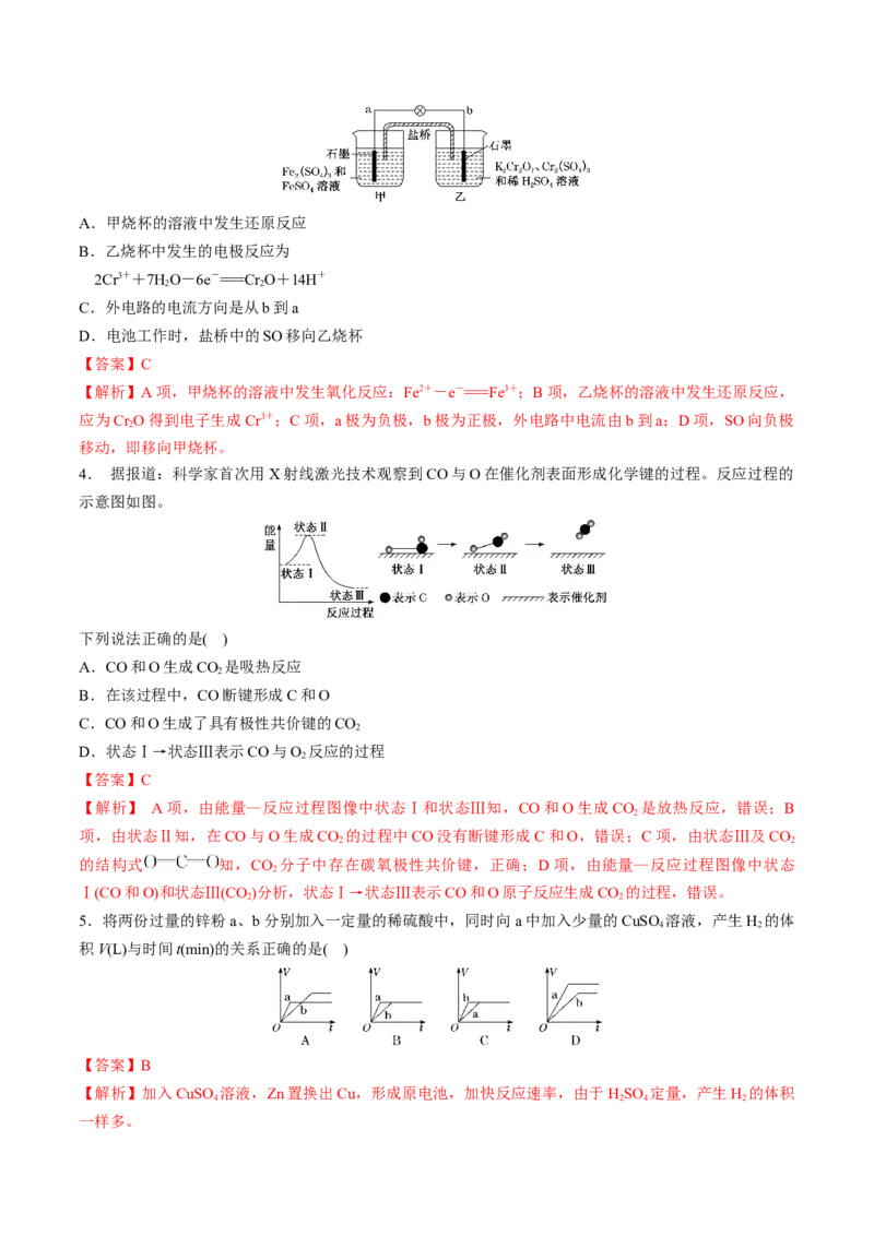 专题突破卷07化学反应与能量（一）（解析版）_05高考化学_2025年新高考资料_一轮复习_2025年高考化学一轮复习考点通关卷_2025年高考化学一轮复习考点通关卷（新高考通用）（完结）