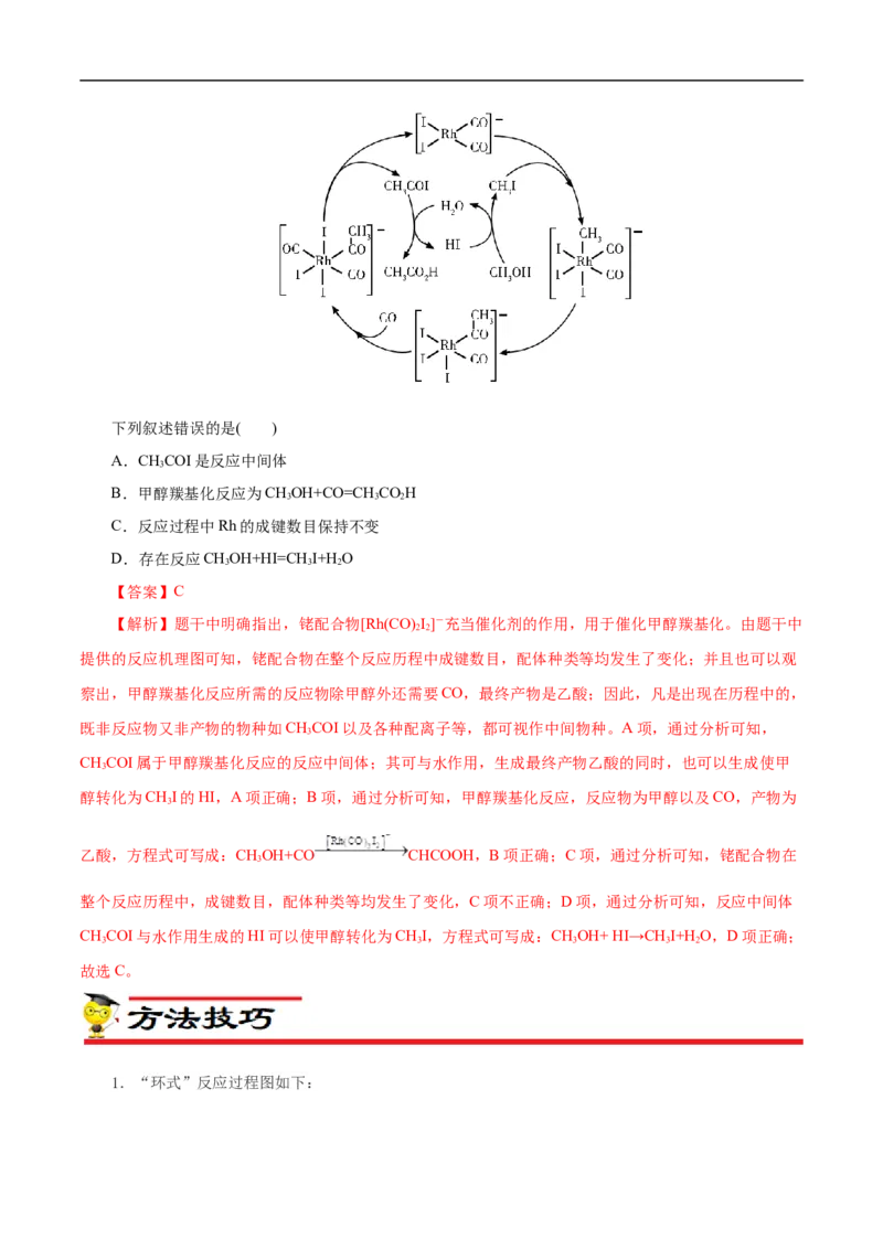 微练10物质转化&ldquo;环式&rdquo;历程与机理（原卷版）_05高考化学_新高考复习资料_2023年新高考资料_专项复习_2023年高考化学热点专项导航与精练（新高考专用）