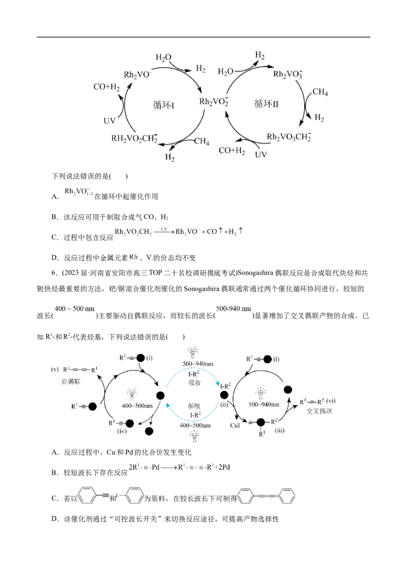 微练10物质转化&ldquo;环式&rdquo;历程与机理（原卷版）_05高考化学_新高考复习资料_2023年新高考资料_专项复习_2023年高考化学热点专项导航与精练（新高考专用）