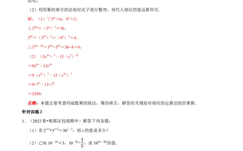 第21讲整式的乘除核心考点（解析版）_初中数学人教版_8上-初中数学人教版_旧版_07专项讲练_八年级数学上册常考点（数学思想+解题技巧+专项突破+精准提升）（人教版）