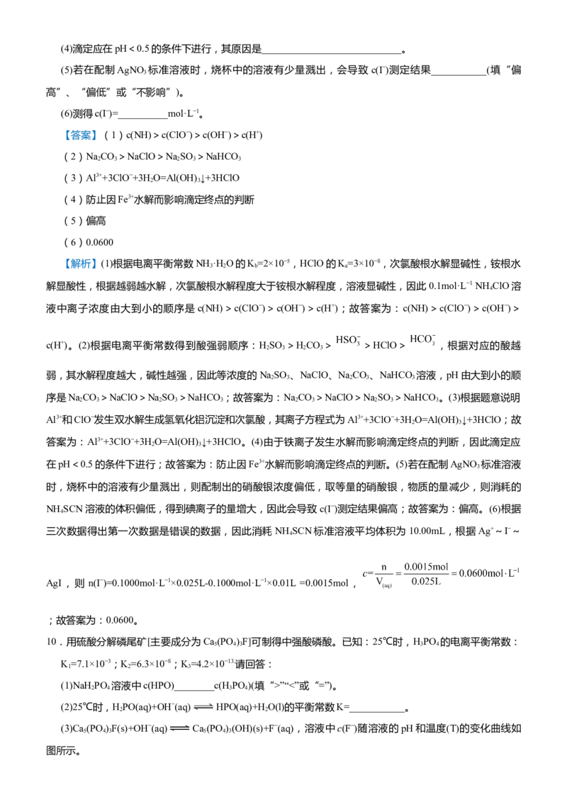 原创（新高考）2021届高考二轮精品专题九电解质溶液中的平衡教师版_05高考化学_新高考复习资料_2021新高考资料_2021届（新高考）化学二轮精品专题