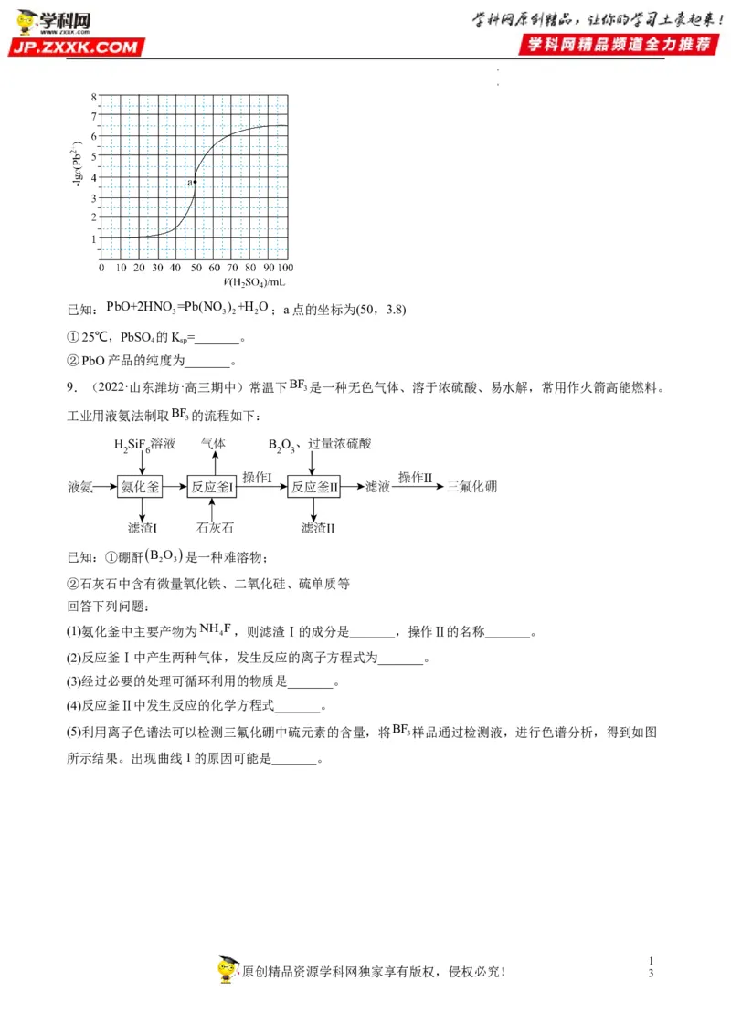 大题突破01工艺流程综合题中的几种常见命题热点（原卷版）_05高考化学_新高考复习资料_2023年新高考资料_专项复习_2023年高考化学热点&middot;重点&middot;难点专练（新高考专用）_613