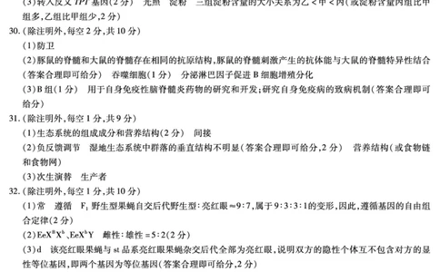 理综-生物高三上期末简易答案_05高考化学_高考模拟题_全国课标版_河南天一大联考2022-2023学年高三上学期1月期末理综试题_河南天一大联考2022-2023学年高三上学期1月期末理综试题