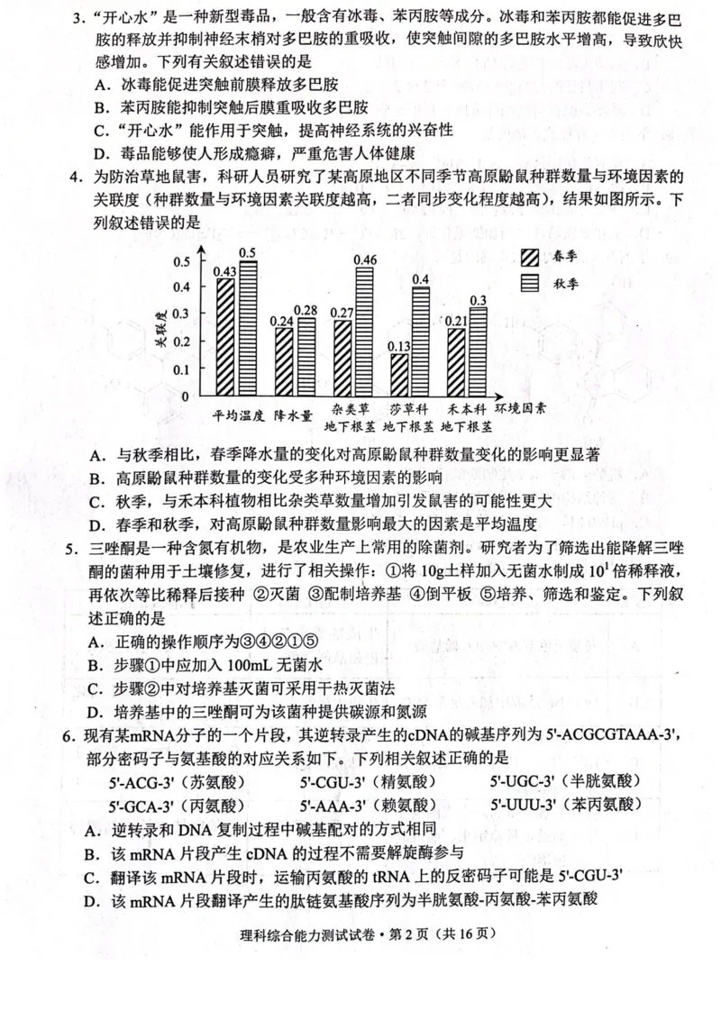昆明市&ldquo;三诊一模&rdquo;理综试卷公众号：一枚试卷君_05高考化学_高考模拟题_新高考_2023届云南省昆明市高三&ldquo;三诊一模&rdquo;理综_2023届云南省昆明市高三&ldquo;三诊一模&rdquo;理综