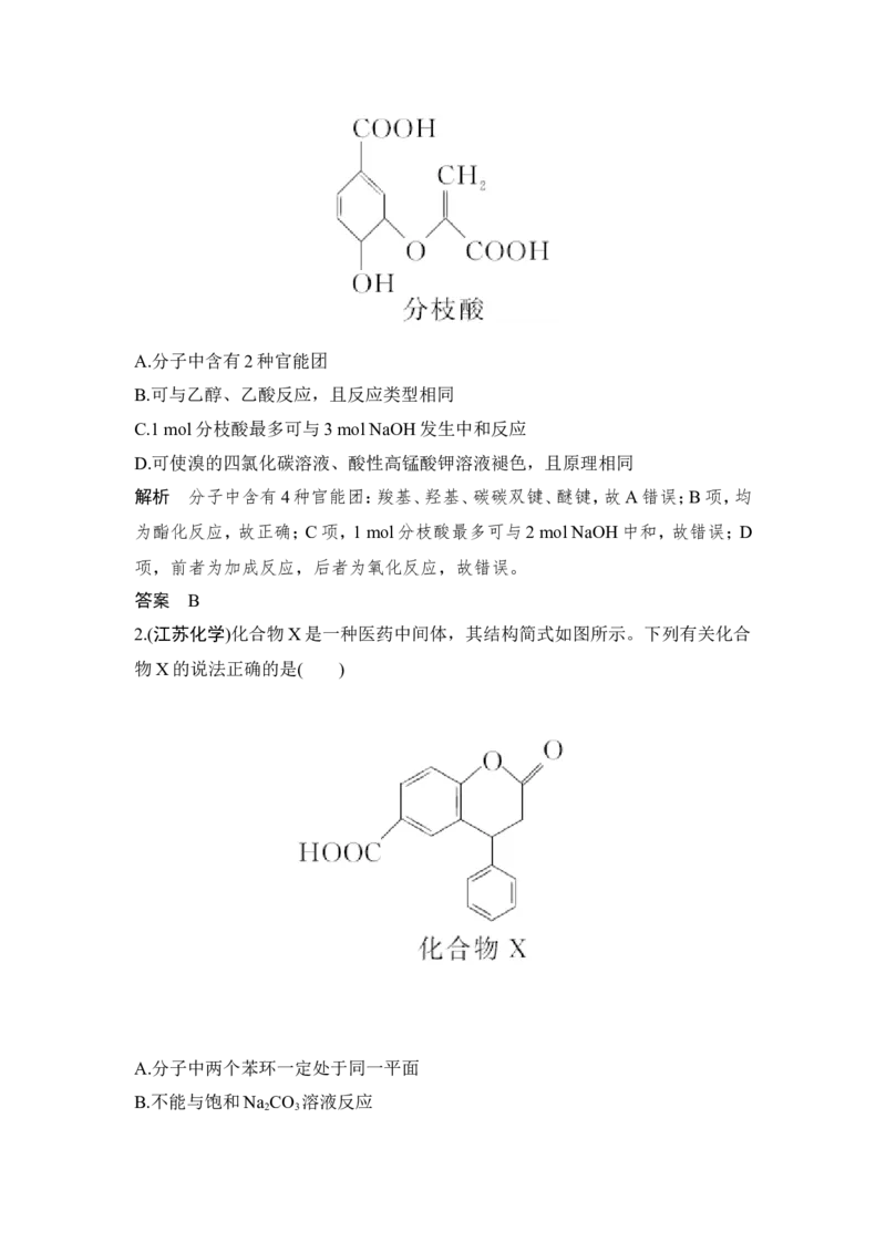 核心素养提升31官能团的性质与检验_05高考化学_新高考复习资料_2022年新高考资料_2022年一轮复习各版本_1.高考化学2022年一轮复习通用版_2022年高考化学一轮复习讲义（全国版）