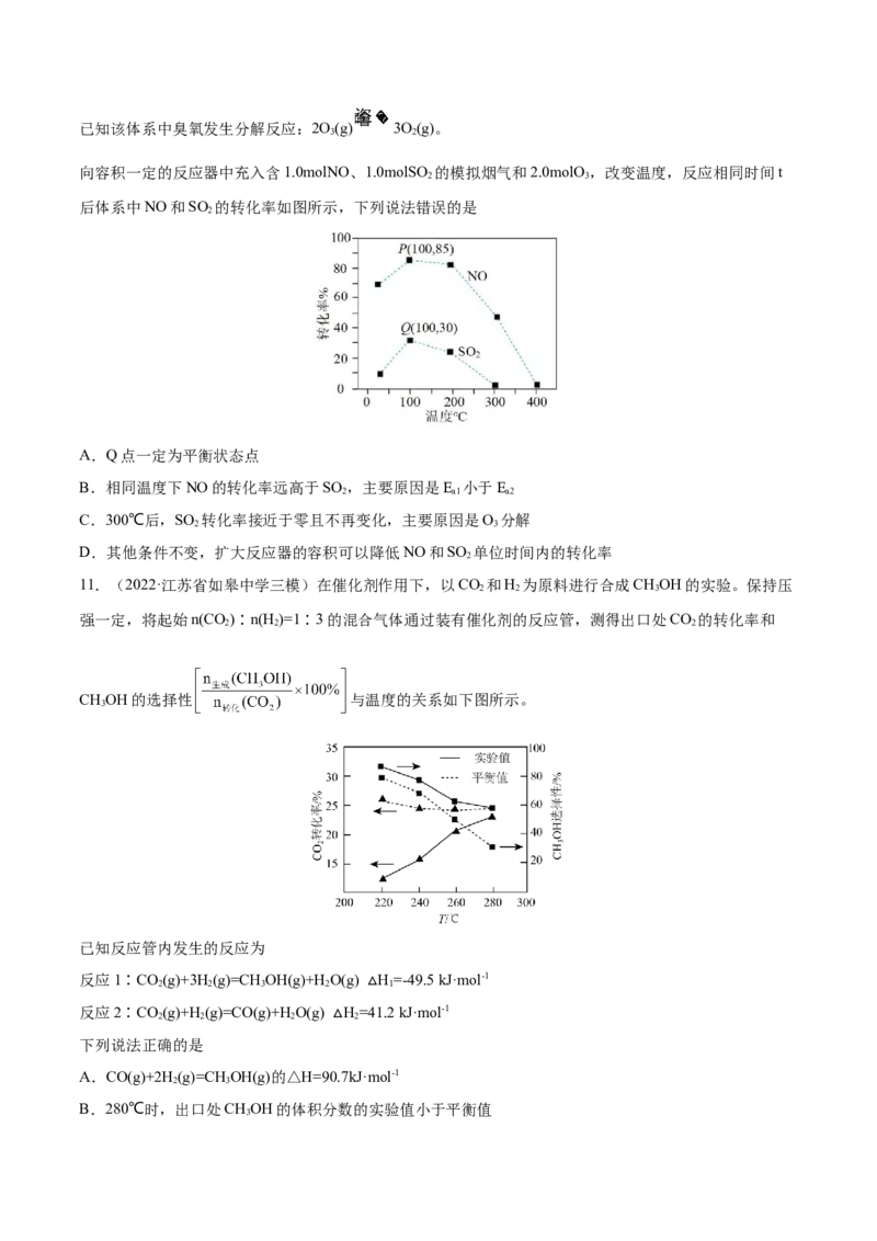 专题讲座（七）常考速率、平衡图像题解题策略（练）-2023年高考化学一轮复习讲练测（全国通用）（原卷版）_05高考化学_通用版（老高考）复习资料_2023年复习资料_一轮复习