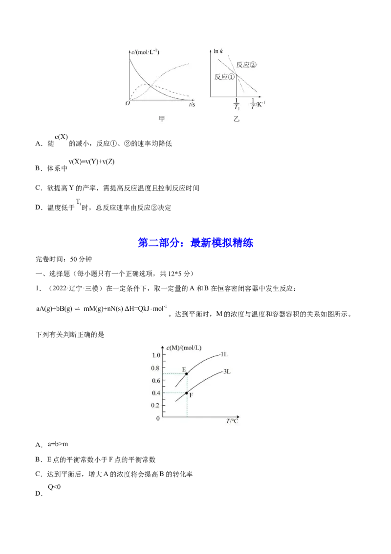 专题讲座（七）常考速率、平衡图像题解题策略（练）-2023年高考化学一轮复习讲练测（全国通用）（原卷版）_05高考化学_通用版（老高考）复习资料_2023年复习资料_一轮复习