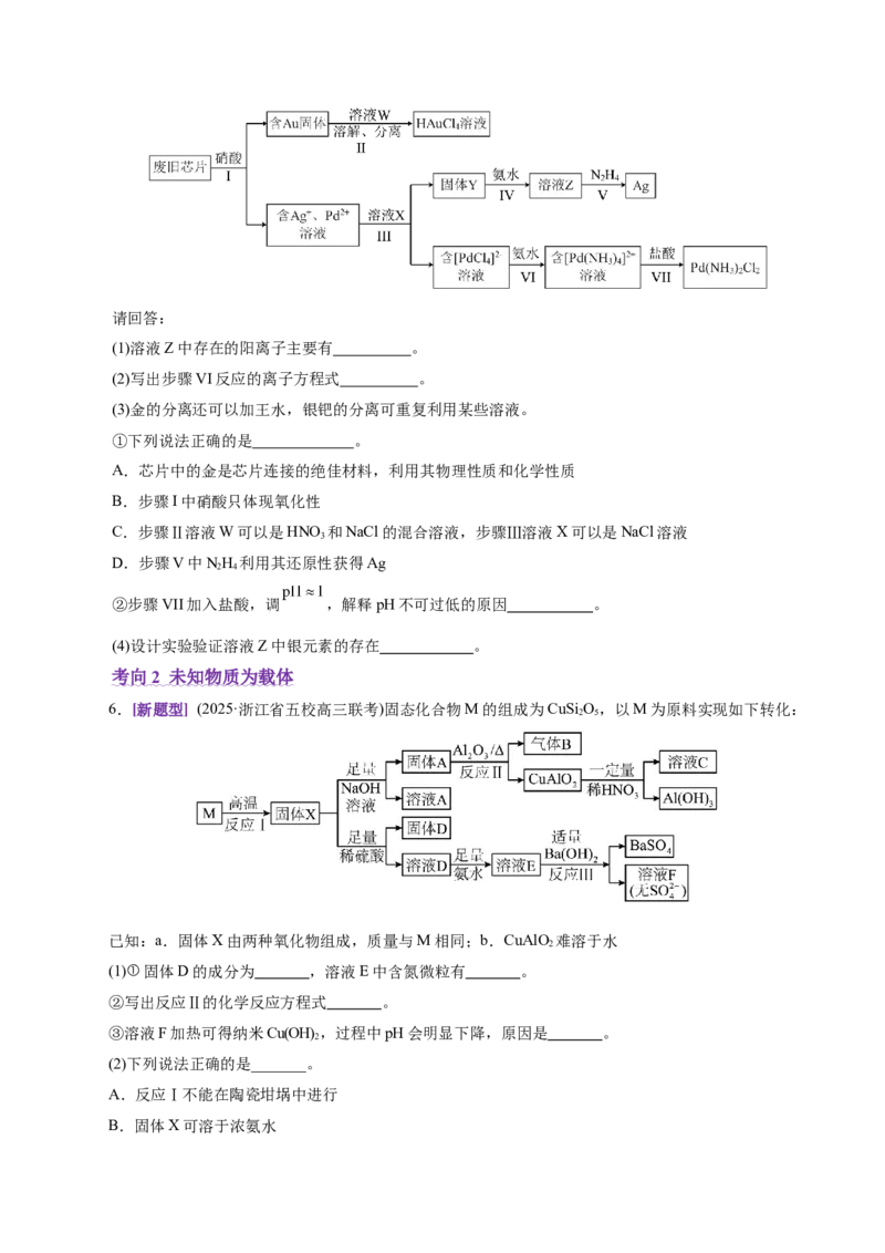 热点专项陌生元素及其化合物性质探究分析（原卷版）_05高考化学_2025年新高考资料_二轮复习_上好课2025年高考化学二轮复习讲练测（新高考通用）3379109_主题二元素及其化合物