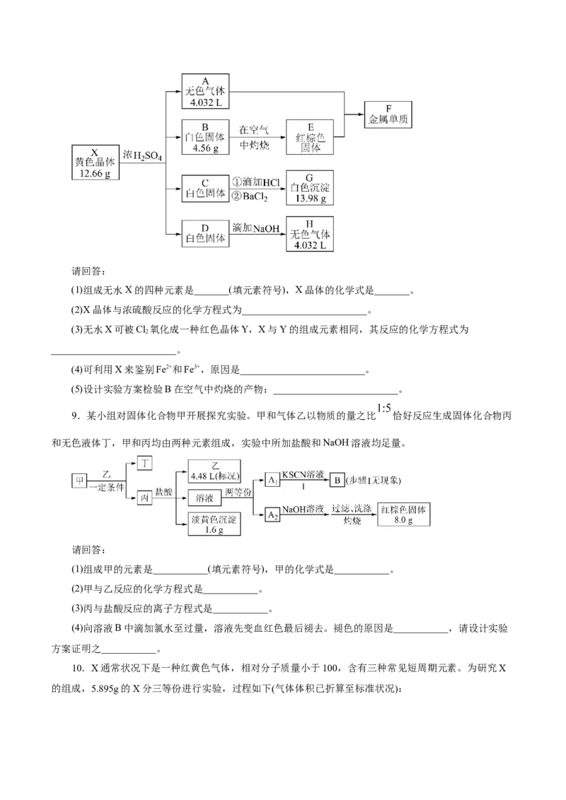 热点专项陌生元素及其化合物性质探究分析（原卷版）_05高考化学_2025年新高考资料_二轮复习_上好课2025年高考化学二轮复习讲练测（新高考通用）3379109_主题二元素及其化合物