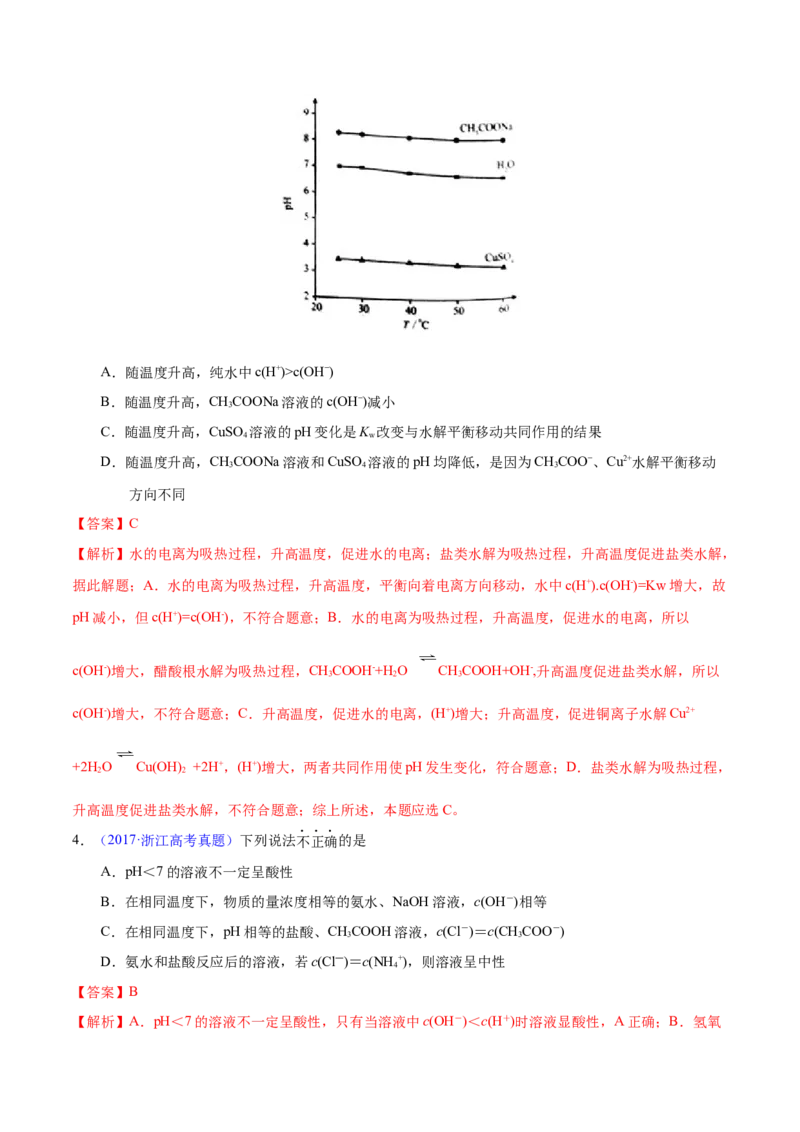 专题十三水的电离与溶液的pH（专讲）-冲刺2023年高考化学二轮复习核心考点逐项突破（解析版）_05高考化学_新高考复习资料_2023年新高考资料_二轮复习