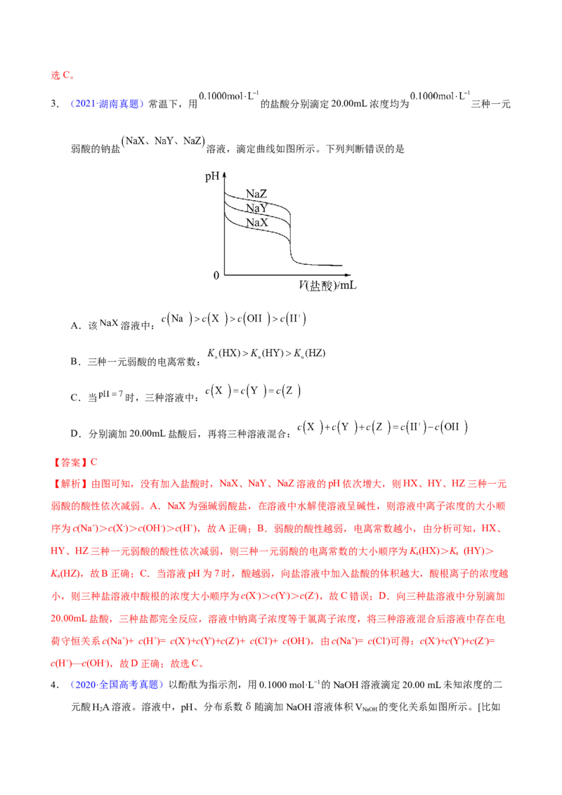 专题十三水的电离与溶液的pH（专讲）-冲刺2023年高考化学二轮复习核心考点逐项突破（解析版）_05高考化学_新高考复习资料_2023年新高考资料_二轮复习