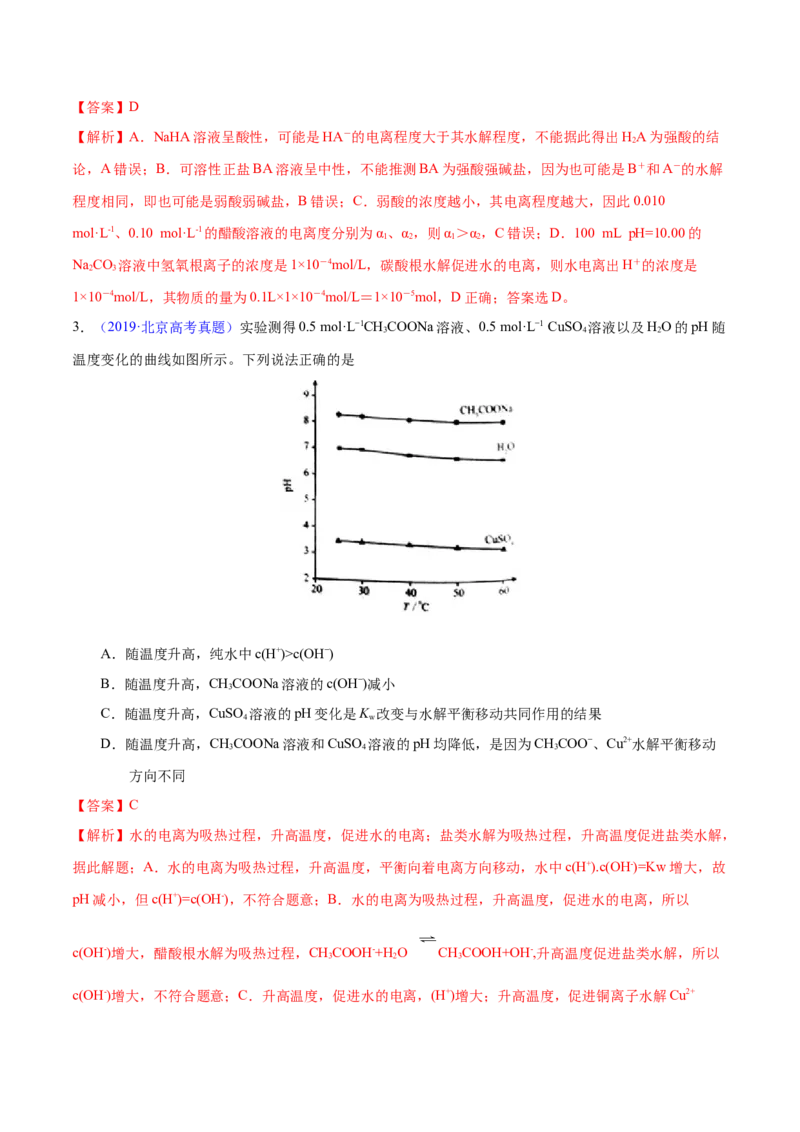 专题十三水的电离与溶液的pH（专讲）-冲刺2023年高考化学二轮复习核心考点逐项突破（解析版）_05高考化学_新高考复习资料_2023年新高考资料_二轮复习