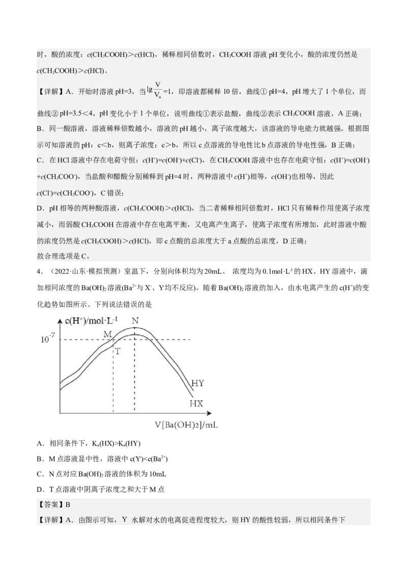 专题十三水的电离与溶液的pH（专讲）-冲刺2023年高考化学二轮复习核心考点逐项突破（解析版）_05高考化学_新高考复习资料_2023年新高考资料_二轮复习