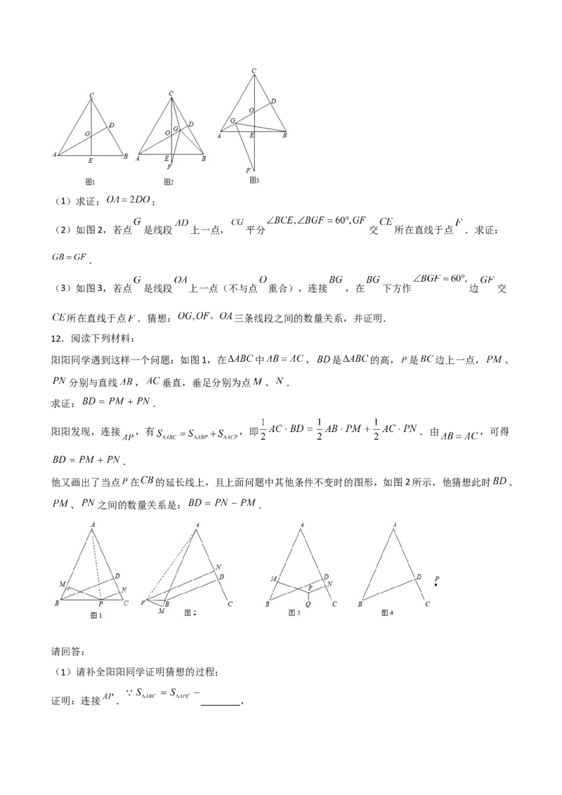期中考试压轴题考点训练（一）（原卷版）_初中数学人教版_8上-初中数学人教版_旧版_06习题试卷_3期中试卷