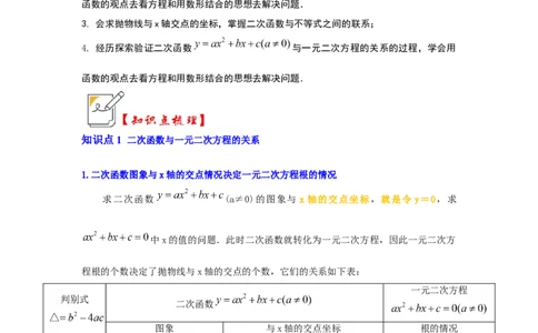 第07讲二次函数与一元二次方程（知识解读+真题演练+课后巩固）（学生版）_初中数学_九年级数学上册（人教版）_知识解读与题型专练-V14_2024版