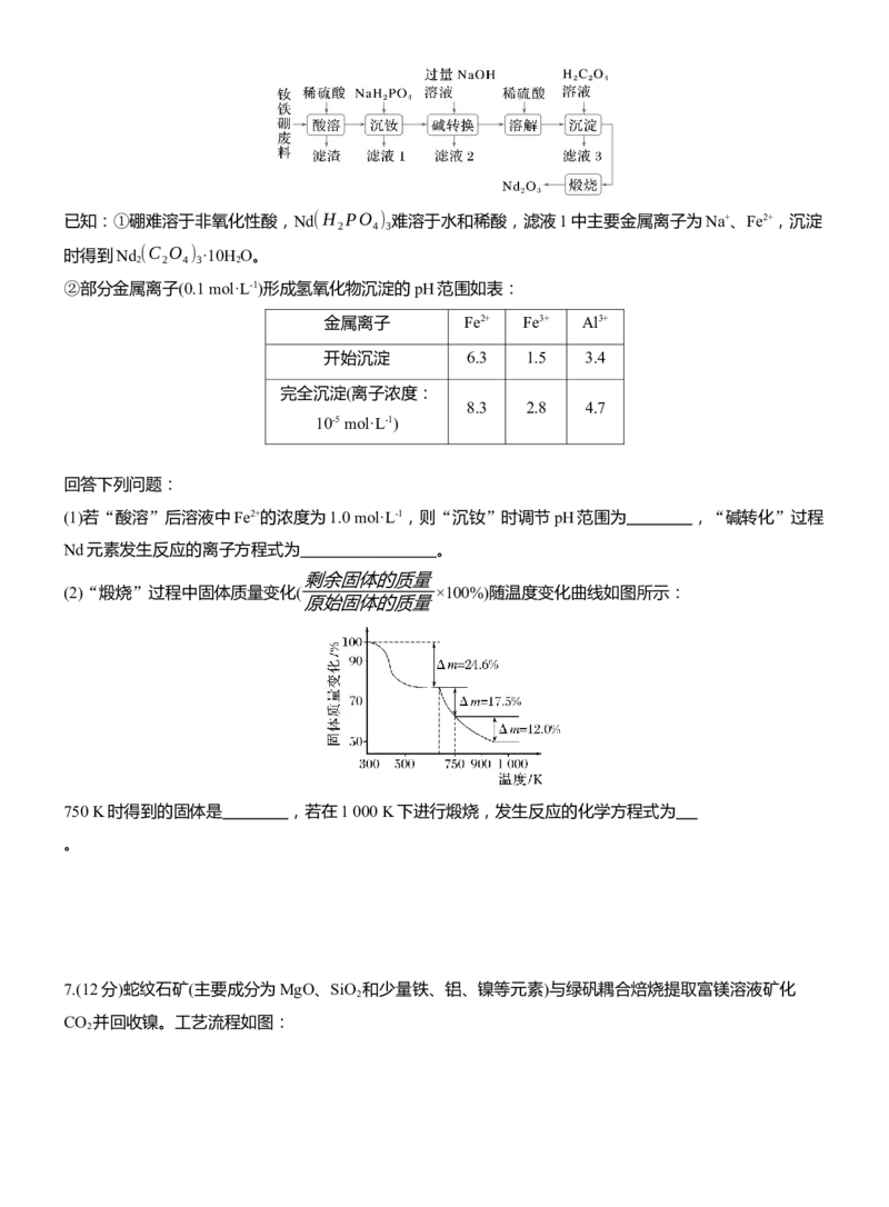 专题六　主观题突破4　化工流程中的有关计算淘宝店：红太阳资料库_05高考化学_2025年新高考资料_二轮复习_2025年高考化学大二轮_2025化学二轮复习_题型突破练+考前特训