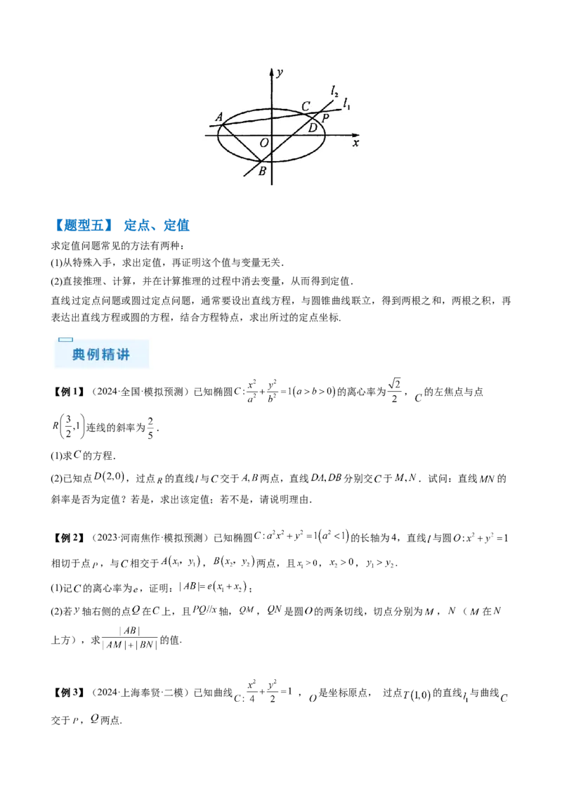通关秘籍09圆锥曲线大题（易错点+六大题型）（原卷版）-备战2024年高考数学抢分秘籍（新高考专用）_2.2025数学总复习_2024年新高考资料_5.2024三轮冲刺