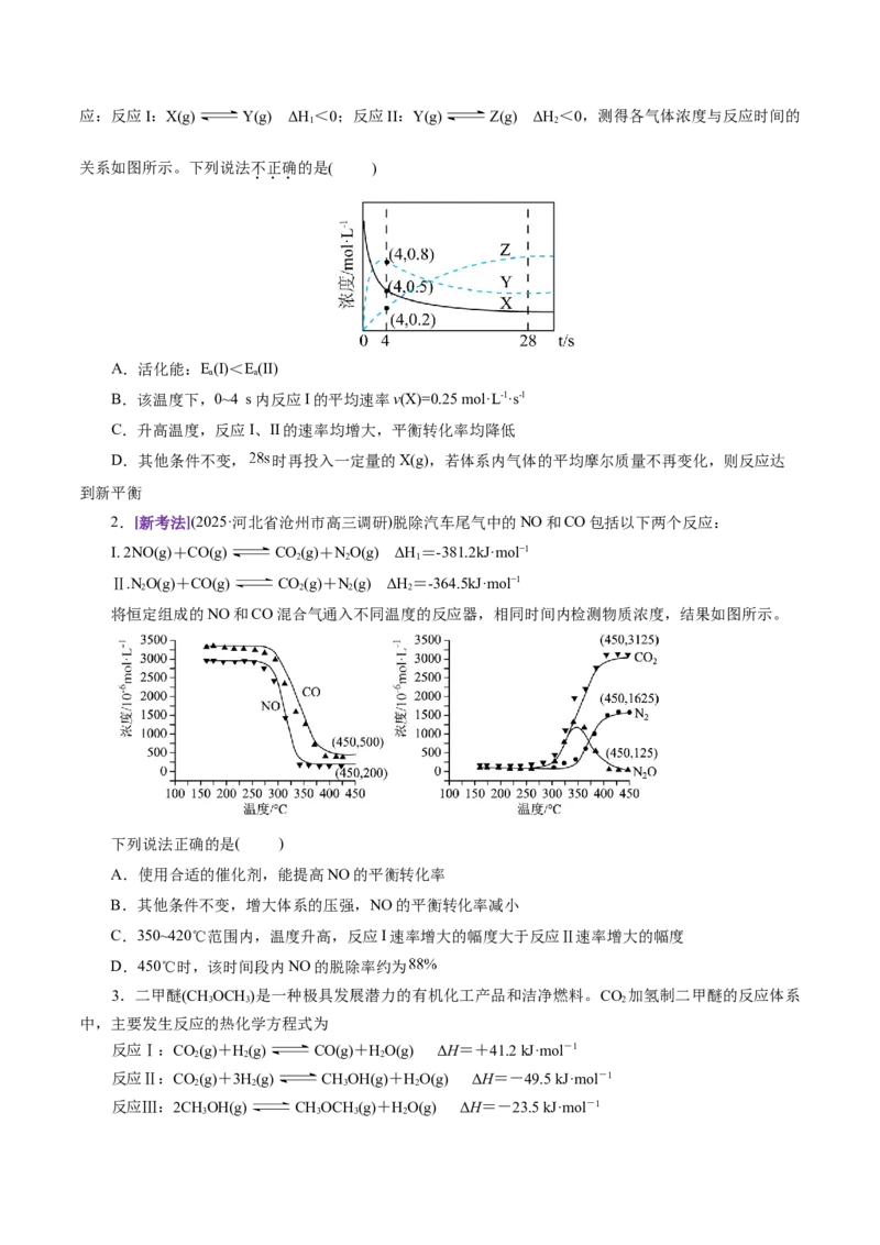 热点专项化学反应速率和化学平衡的图像（原卷版）_05高考化学_2025年新高考资料_二轮复习_上好课2025年高考化学二轮复习讲练测（新高考通用）3379109_主题三化学反应原理