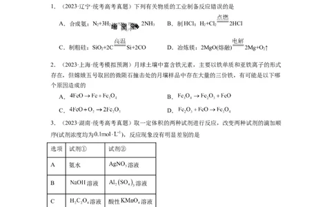 热点05化学反应与转化的正误判断（原卷版）_05高考化学_2024年新高考资料_3.2024专项复习_2024年高考化学热点&middot;重点&middot;难点专练（江苏专用）