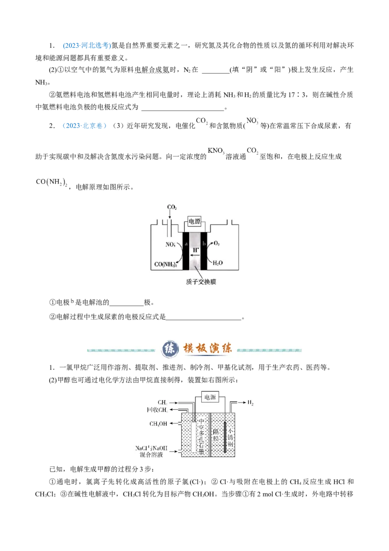 模板04电极反应式的书写及相关计算(原卷版)_05高考化学_2025年新高考资料_二轮复习_2025年高考化学答题技巧与模板构建338868722_第二部分主观题突破_化学反应原理