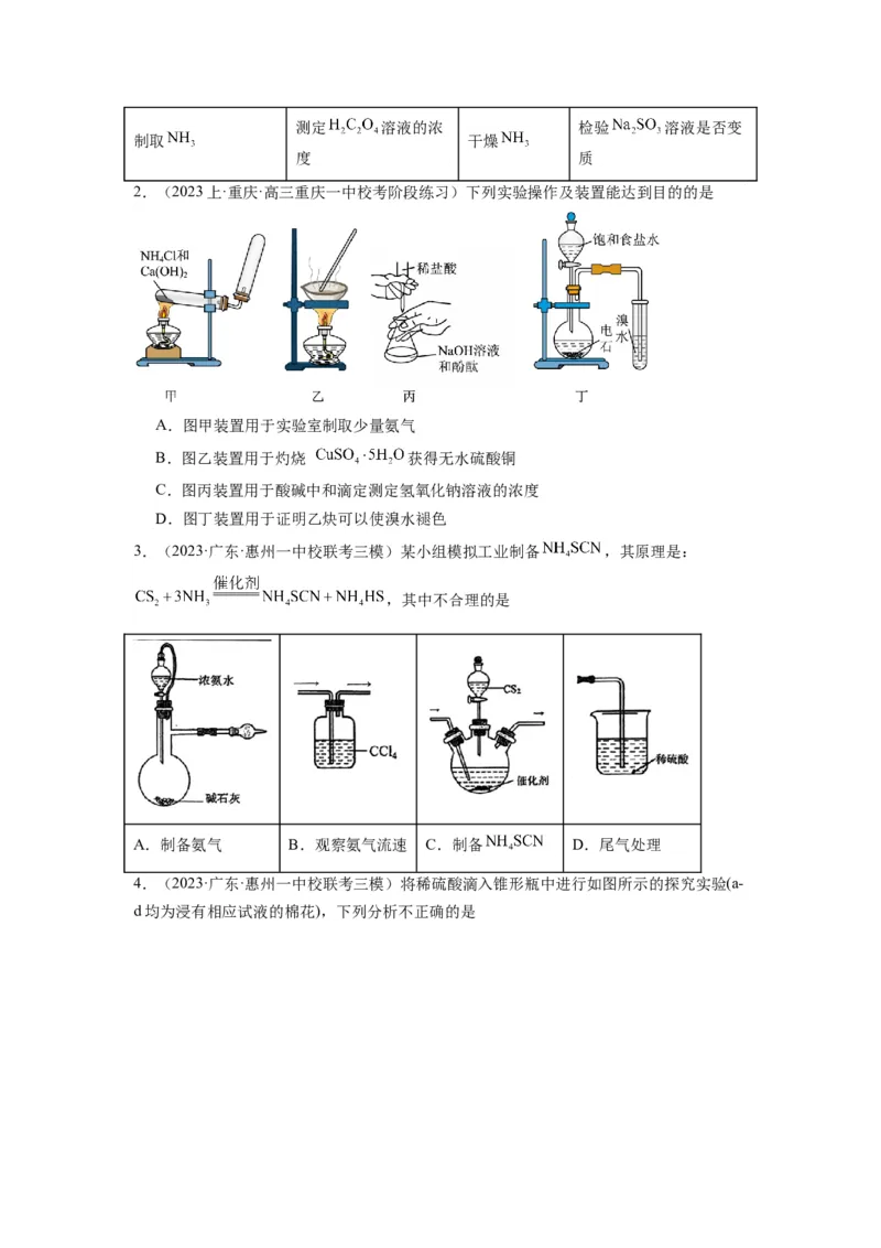 热点03化学实验装置图的分析判断（原卷版）_05高考化学_2024年新高考资料_3.2024专项复习_2024年高考化学热点&middot;重点&middot;难点专练（江苏专用）