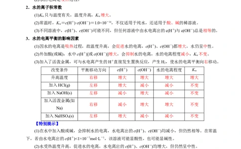 知识清单22水的电离及溶液的pH-上好课2025年高考化学一轮复习知识清单（新高考专用）（解析版）_05高考化学_2025年新高考资料_一轮复习